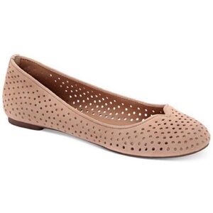 Lucky Brand Tan Suede Enorahh Perforated Ballet Flats size 7
